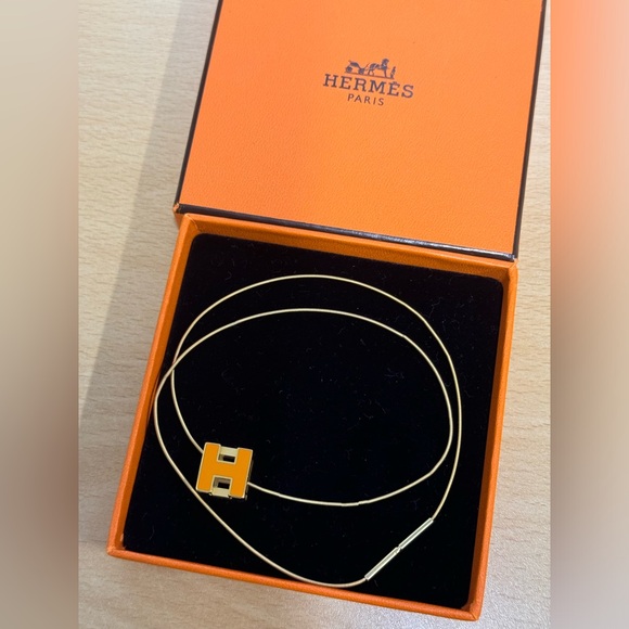 AUTHENTIC Hermes Cage d'Ache H Cube Necklace Pendant - Picture 3 of 7